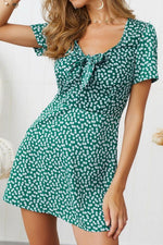 Load image into Gallery viewer, V Neck Bowknot Short-Sleeved Dress
