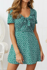 Load image into Gallery viewer, V Neck Bowknot Short-Sleeved Dress
