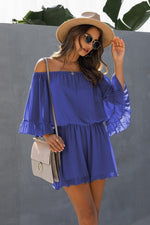 Load image into Gallery viewer, Backless Ruffled Chiffon One-Shoulder Romper
