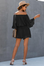 Load image into Gallery viewer, Backless Ruffled Chiffon One-Shoulder Romper
