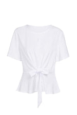 Load image into Gallery viewer, Solid Color Knot Ruffle Top
