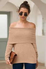 Load image into Gallery viewer, Off-The-Shoulder Slim Sweater Dress
