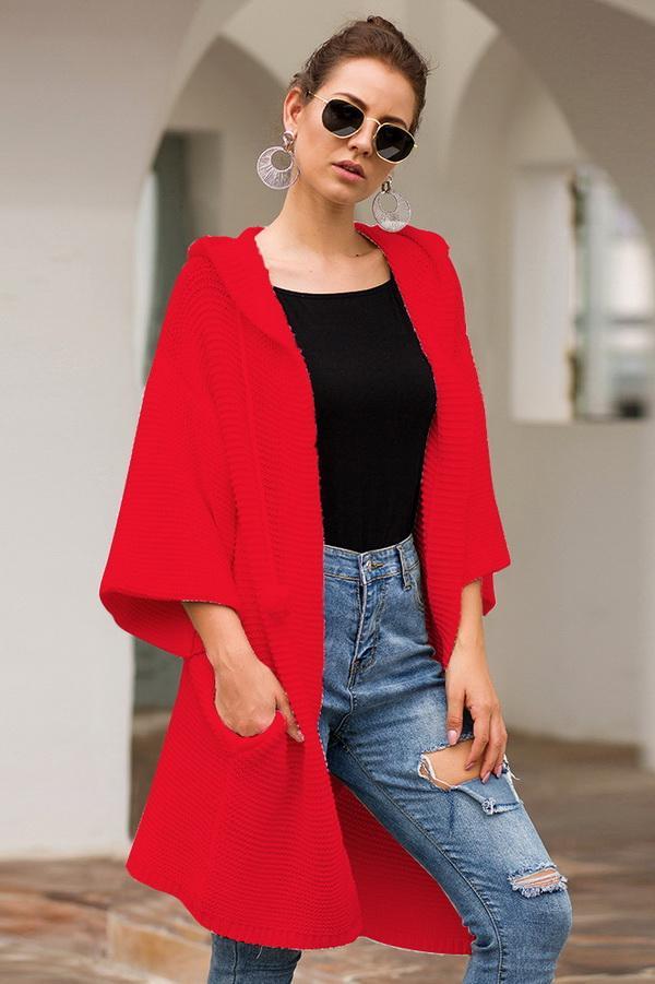Long Hooded Loose Casual Sweater