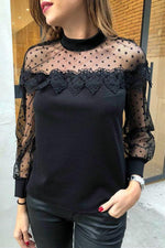 Load image into Gallery viewer, Lace Hollow Out Long Sleeve Top

