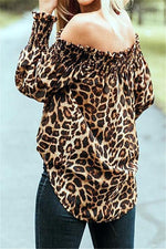 Load image into Gallery viewer, Off The Shoulder Leopard Loose Tee

