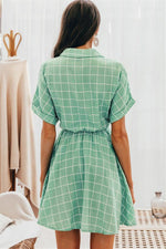 Load image into Gallery viewer, Elegant Plaid Sashes A-Line Dress
