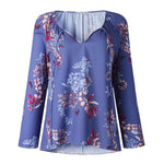 Load image into Gallery viewer, Floral V Neck Lace Up Blouse
