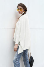 Load image into Gallery viewer, Solid Color High Collar Irregular Sweater
