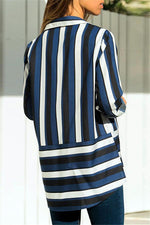 Load image into Gallery viewer, Streetwear Striped Irregular Shirt
