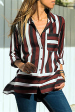 Load image into Gallery viewer, Streetwear Striped Irregular Shirt
