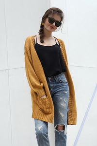 Solid Color Long Casual Cardigan