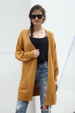 Load image into Gallery viewer, Solid Color Long Casual Cardigan
