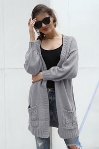 Solid Color Long Casual Cardigan