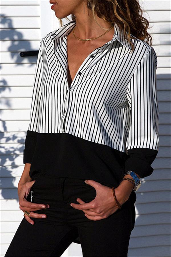 Streetwear Leisure Striped Shirt