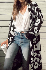 Load image into Gallery viewer, Leopard Print Long Sweater Coat
