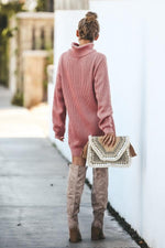 Load image into Gallery viewer, Medium Long High Collar Sweater Dress

