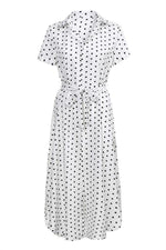Load image into Gallery viewer, Bow Tie V Neck Dot Button Dress
