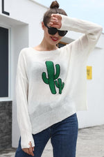 Load image into Gallery viewer, Round Neck Cactus Hole Sweater
