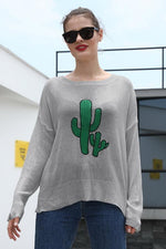 Load image into Gallery viewer, Round Neck Cactus Hole Sweater

