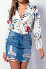 Load image into Gallery viewer, Floral V Neck Bodysuits
