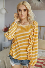 Load image into Gallery viewer, Ruffled Striped T-Shirt
