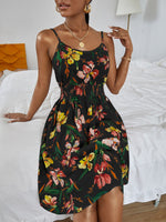Load image into Gallery viewer, Shirred Floral Print Cami Mini Dress
