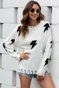 Flash Tassels Sweater - White