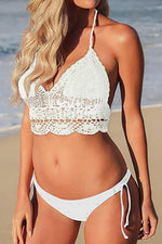 Load image into Gallery viewer, Braided Halter Design Tie At Back Bikini
