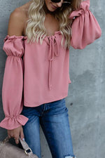 Load image into Gallery viewer, Off Shoulder Ruffle Fantasy Shirt
