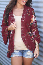 Load image into Gallery viewer, Flare Sleeve Floral Print Lace Blouse
