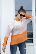Load image into Gallery viewer, Casual Contrast Color Stitching Sweater
