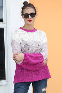 Casual Contrast Color Stitching Sweater