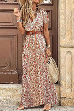 Load image into Gallery viewer, Print Short Sleeve Maxi Dress
