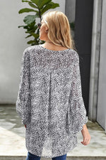 Load image into Gallery viewer, Lantern Long Sleeve Leopards Chiffon Top

