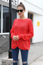 Load image into Gallery viewer, Long Sleeve Knotted Solid Color Sweater
