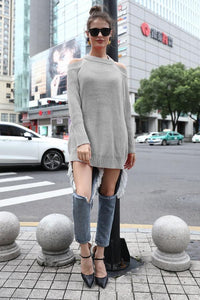Open Back Solid Color Sweater