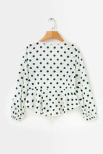 Load image into Gallery viewer, Polka Dot Lantern Sleeve Blouse
