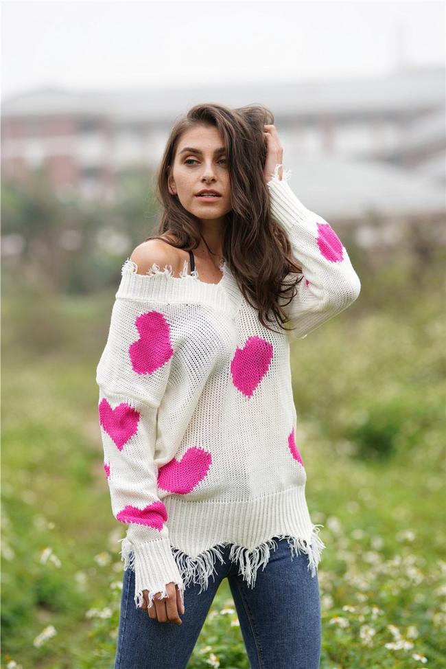 Commuter Printed Loose Knitted Sweater