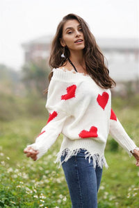 Commuter Printed Loose Knitted Sweater