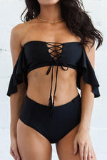 Load image into Gallery viewer, Off The Shoulder Hollow Out Bikini Set
