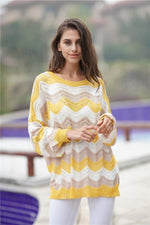 Load image into Gallery viewer, Striped Knitted Loose Hollow Thin Sweater
