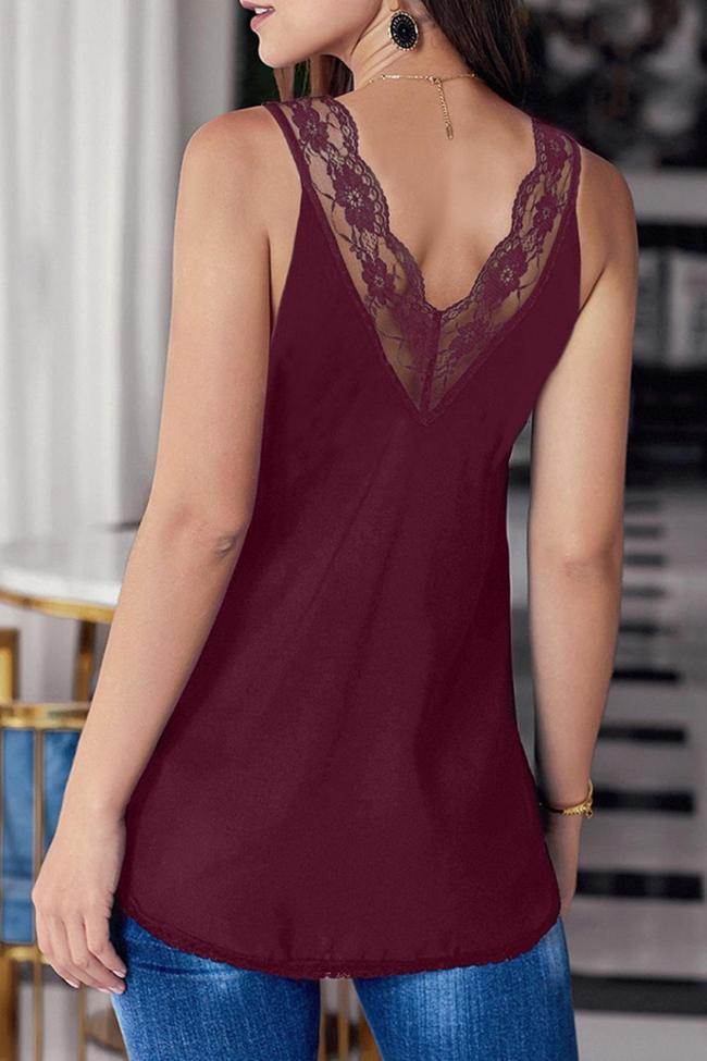 Lace Sleeveless Straight Top