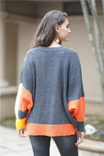 Load image into Gallery viewer, Stitching Knitted Commuter Loose Sweater
