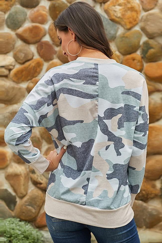 Printed Camouflage Sweater