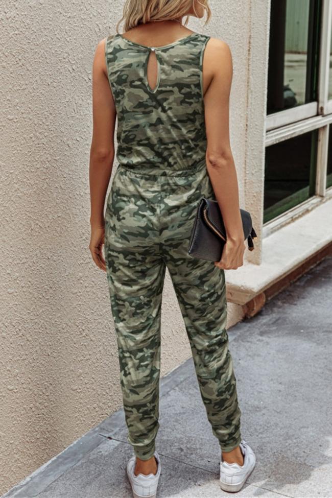 Camouflage Vest Jumpsuit