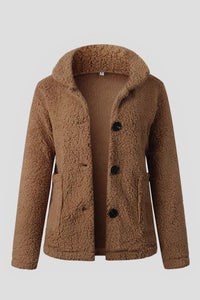 Furry Single Breasted Slim Coat