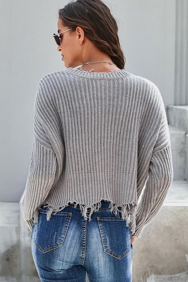 Plain Tassel Sweater