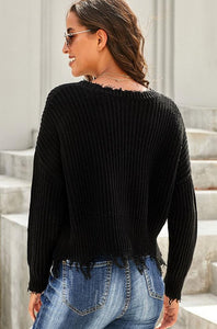 Plain Tassel Sweater