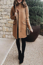 Load image into Gallery viewer, Elegant Double Pockets Zipper Coat
