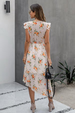 Load image into Gallery viewer, Irregular V-Neck Stitching Lace Dress
